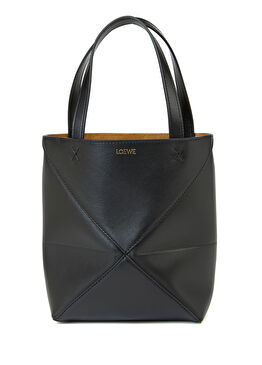 Mini Puzzle Fold Siyah Kadın Deri Çanta