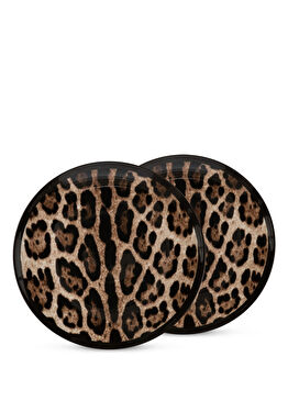 2li Leopar Desenli Ekmek Tabağı