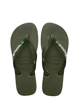 Brasil Logo Yeşil Unisex Çocuk Plaj Terliği