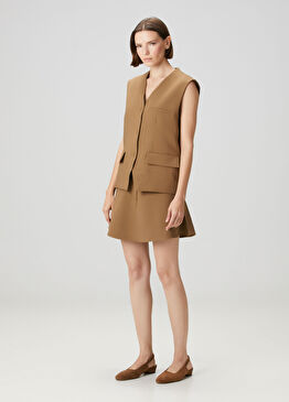 Tenna Kahverengi Mini Etek