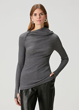 Gri Ribli Yün Triko