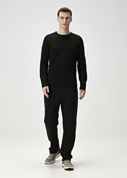 Siyah Beli Kordonlu Eşofman Altı