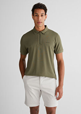 Yeşil Logolu Polo Yaka Regular Fit Kısa Kollu Erkek T-Shirt