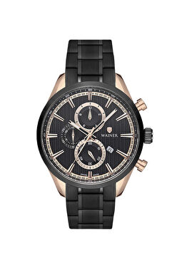 WA.19388-A Rose Gold Siyah Metal Erkek Kol Saati