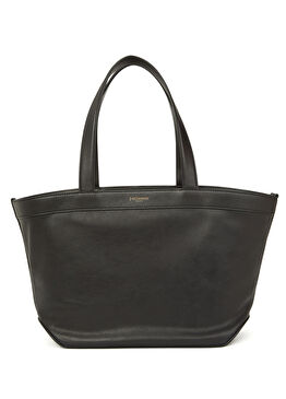 Siyah Kadın Deri Alışveriş Çantası