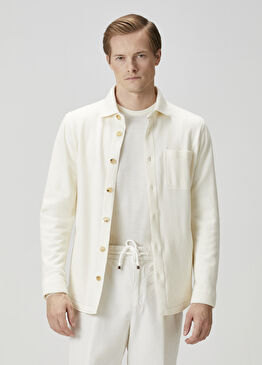 Kırık Beyaz Yün Dış Gömlek