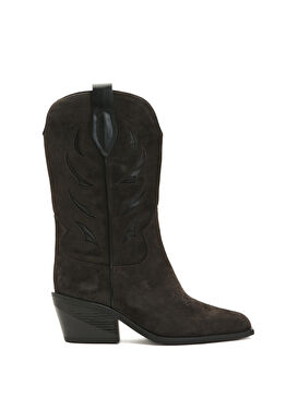 Kahverengi Kadın Süet Çizme