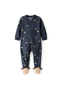 Siyah Polar Uzun Kollu Erkek Bebek Patikli Tulum