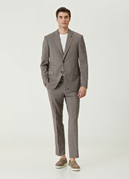 Bordo Mikro Desenli Yün Takım Elbise