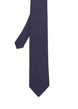 Bordo Mikro Desenli İpek Kravat