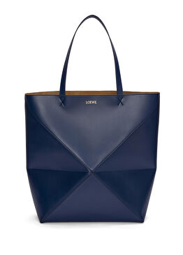 XL Puzzle Fold Lacivert Erkek Deri Çanta