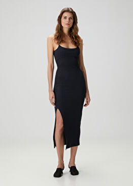 Lacivert Midi Elbise