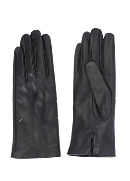 Siyah Kadın Deri Eldiven