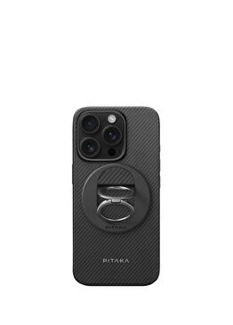 Classic Ultra Slim Yüzük Standlı iPhone 16 Pro MagSafe Uyumlu 600D Aramid Fiber Telefon Kılıfı