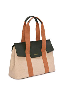 Sienna Krem Yeşil Kanvas Kadın Omuz Çantası