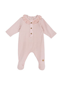 Pembe Uzun Kollu Kız Bebek Tulum