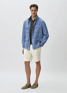 Bej Slim Fit Modal Şort