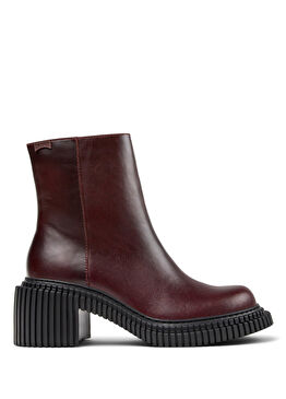Pix London Bordo Deri Kadın Bot K400804-004