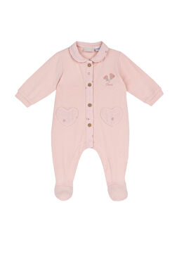 Pembe Çıtçıt Düğmeli Kız Bebek Tulum