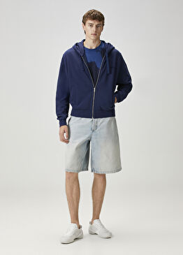 Açık Mavi Denim Bermuda