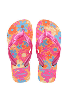 Flores Turuncu Unisex Çocuk Plaj Terliği