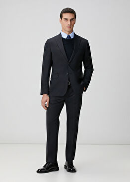 Lacivert Yün Karışımlı Takım Elbise