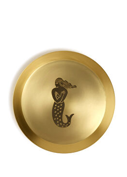 Emirgan Mat Altın Pirinç Dekoratif Tabak 