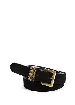 Siyah Kadın Süet Kemer