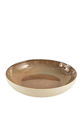 Breab Kahve Stoneware Porselen Çukur Tabak 22 Cm