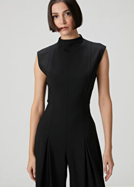 Siyah Kolsuz Maksi Tulum