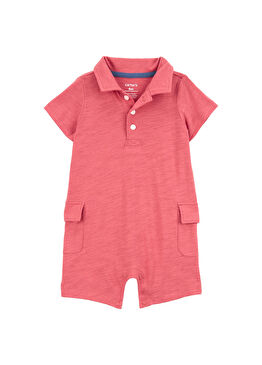 Kırmızı Kısa Kollu Erkek Bebek Tulum