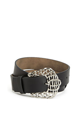 Siyah Kadın Deri Kemer