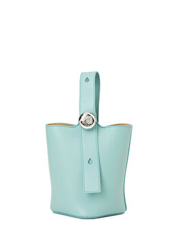 Mini Pebble Turkuaz Kadın Deri Çanta