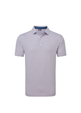 Balance Stripe Lisle Skyway Mavi Çizgili Kısa Kollu Erkek Golf T-Shirt 