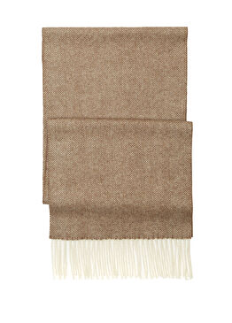 Kahverengi Balıksırtı Erkek Yün Atkı