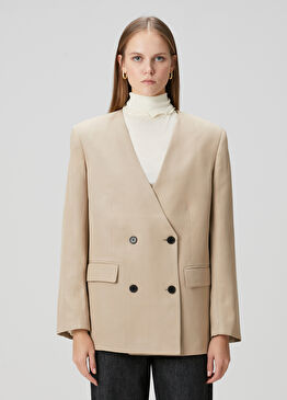 Maron Bej Kruvaze Blazer