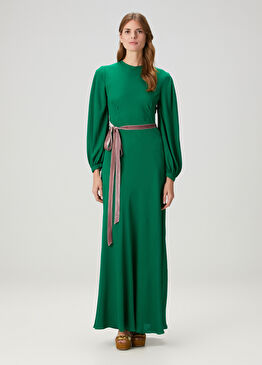 Yeşil Maksi İpek Elbise