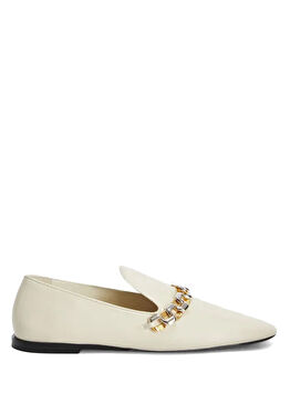 Ekru Kadın Deri Loafer