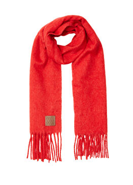 Kırmızı Kadın Yün Karışımlı Şal