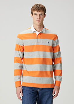 Turuncu Polo Yaka Sweatshirt