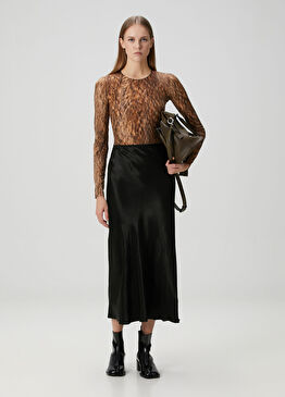 Siyah Midi Kloş Etek