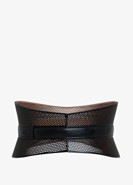 Neo Bustier Siyah Kadın Deri Kemer