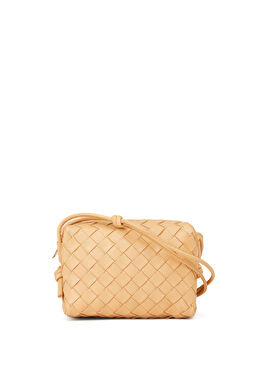 Mini Loop Bej Kadın Deri Omuz Çantası