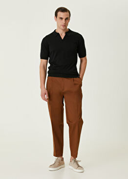 Açık Kahverengi Çift Pilili Pantolon