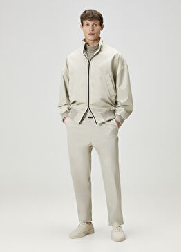 Kırık Beyaz Beli Kordonlu Pantolon