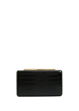 Siyah Kroko Kadın Clutch