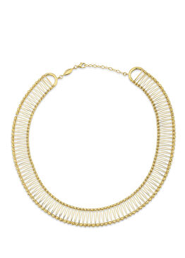 Muse 925 Ayar Gümüş 24 Ayar Altın Kaplama Kadın Choker Kolye