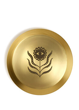 Emirgan Mat Altın Pirinç Dekoratif Tabak