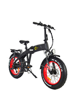 Fatbike Siyah Mini Elektrikli Katlanabilir Bisiklet 250W 