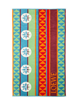 Çok Renkli Logo Jakarlı Havlu